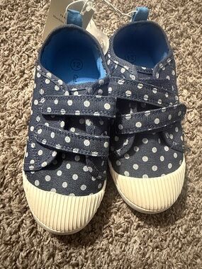 Cat & Jack Navy Blue Polka Dot Kids Sneakers
